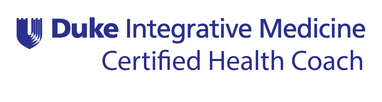 A logo for Duke Integrative Medicine featuring the text "Certified Health Coach" alongside a shield icon, symbolizing their integrative health coaching certification program.